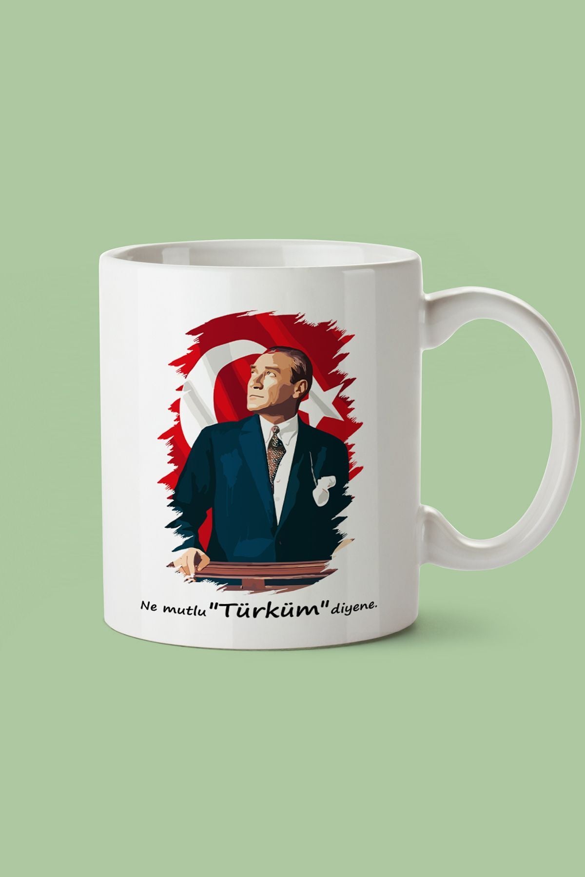"Atatürk" Baskılı Hediyelik Kupa Bardak G