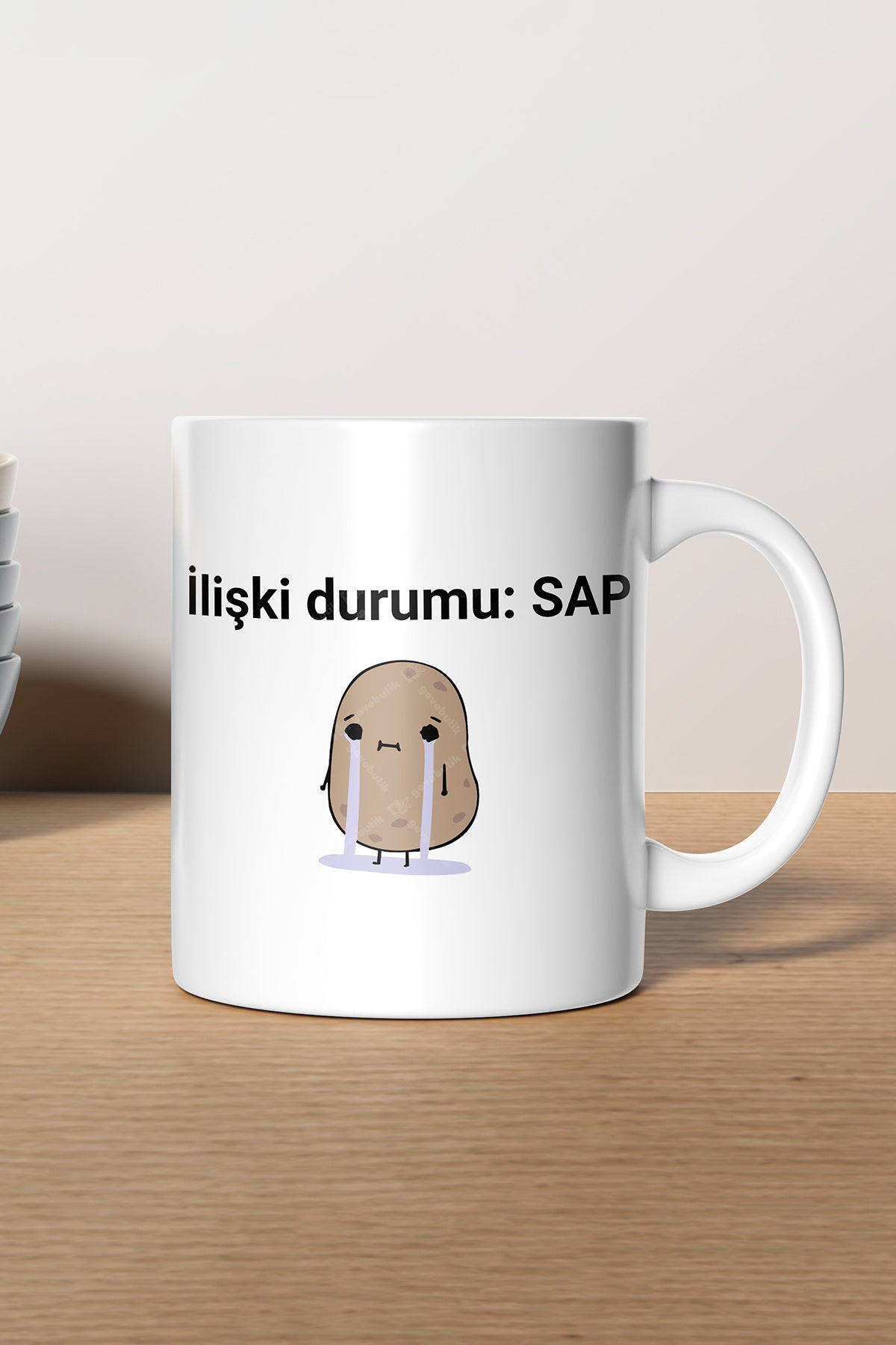 İlişki Durumum Sap Çizgi Karakter Baskılı Hediyelik Kupa Bardak