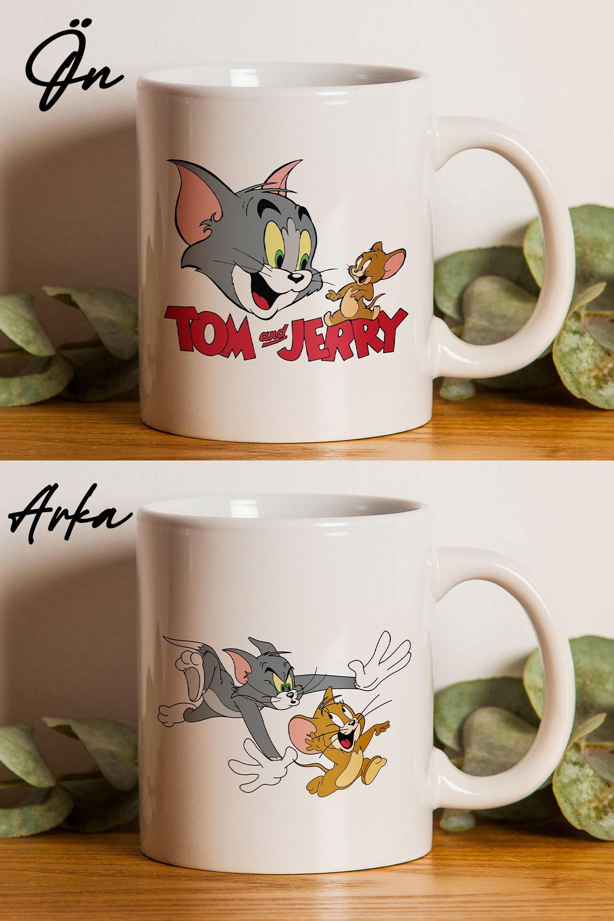 "tom Ve Jerry" Baskılı Kupa Bardak - Sevgililer Günü Hediye