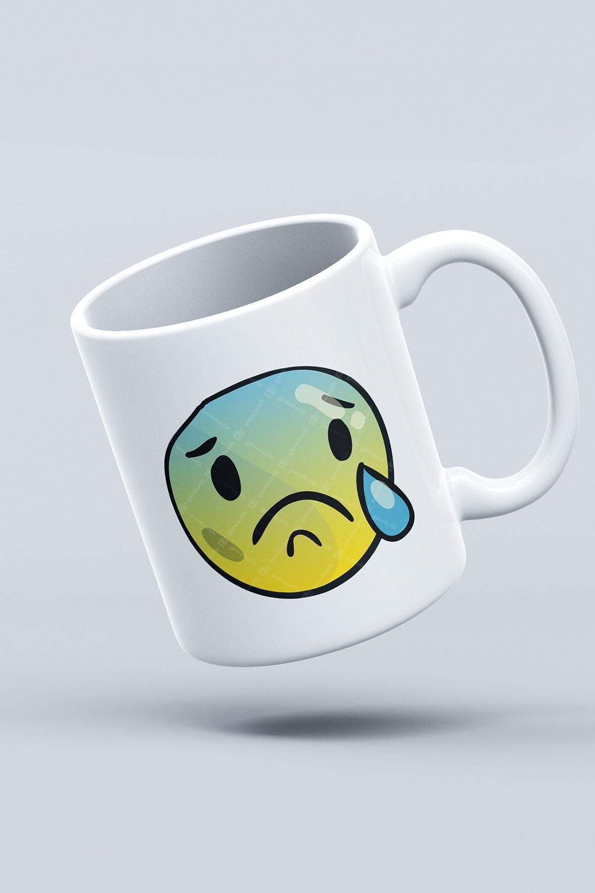 "Crying Face" Emoji Baskılı Hediyelik Kupa Bardak