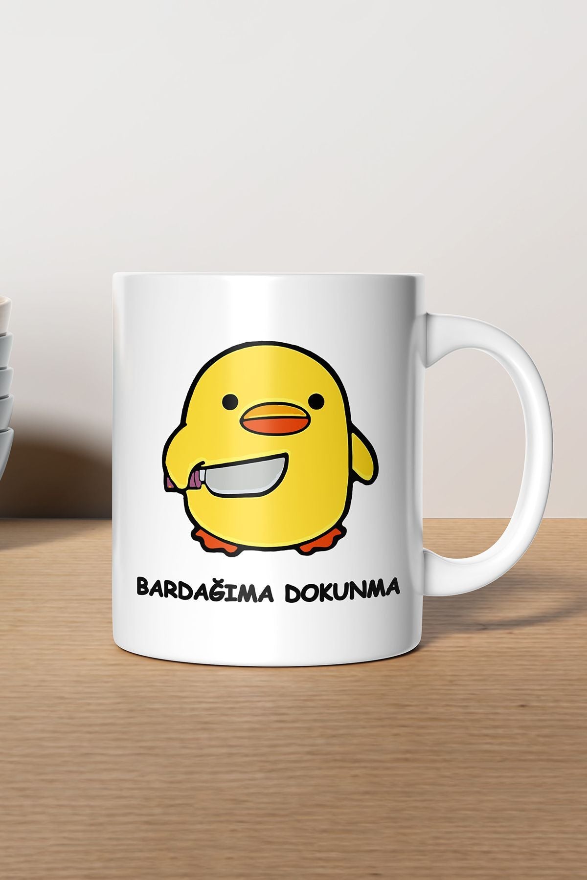 "bardağıma Dokunma" Baskılı Hediyelik Kupa Bardak - Sevgililer Günü Hediye