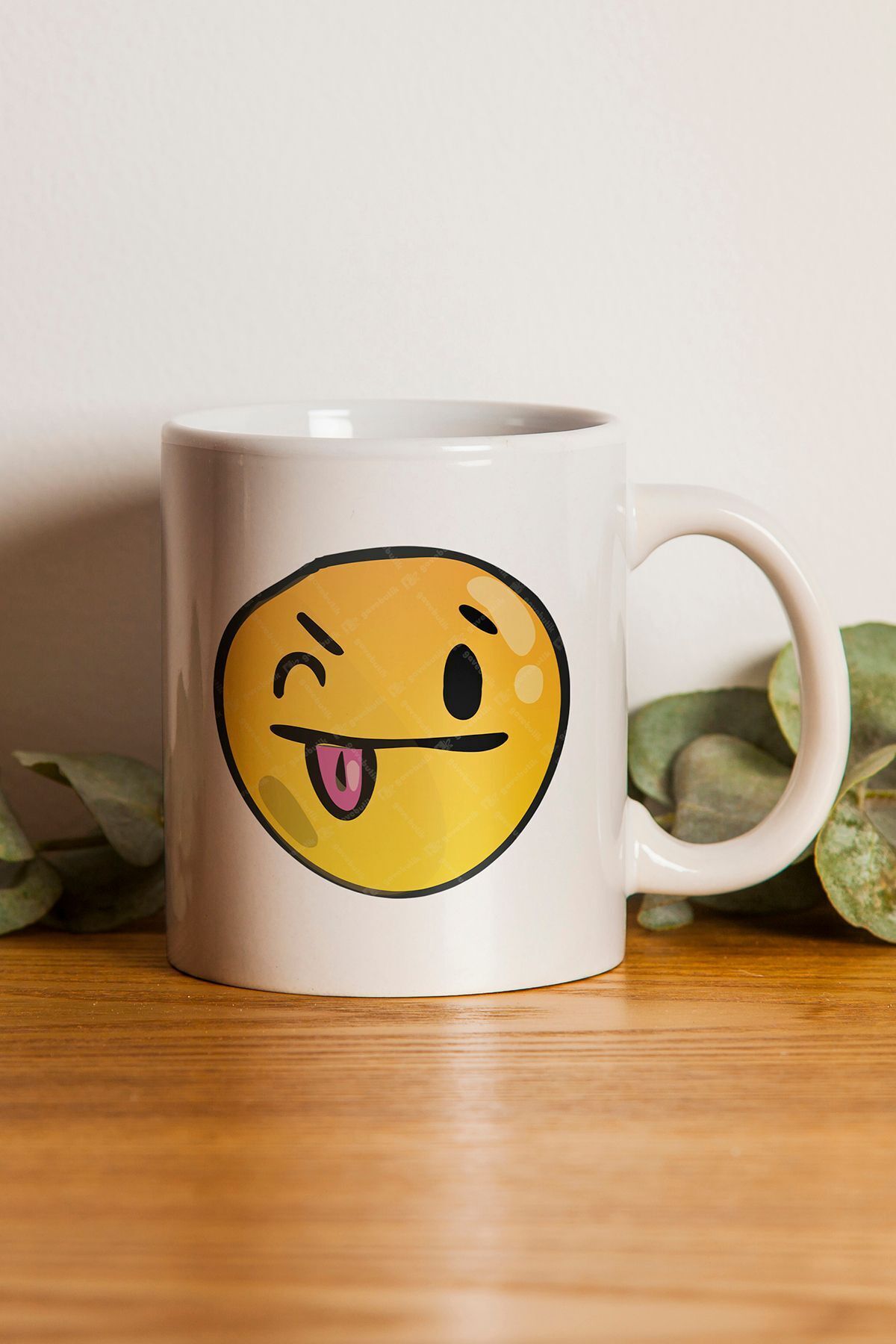 "Silly Face" Emoji Baskılı Hediyelik Kupa Bardak