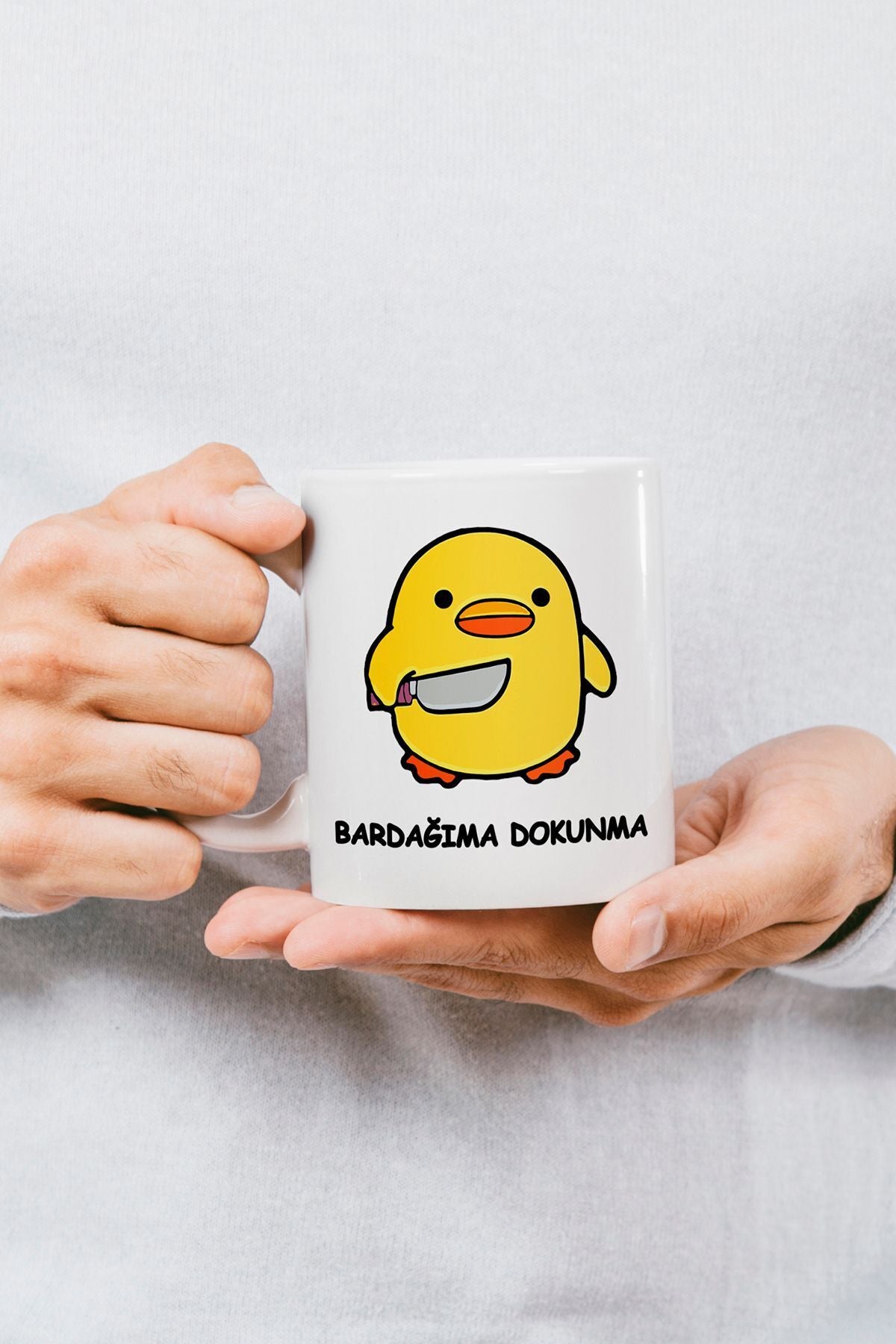 "bardağıma Dokunma" Baskılı Hediyelik Kupa Bardak - Sevgililer Günü Hediye