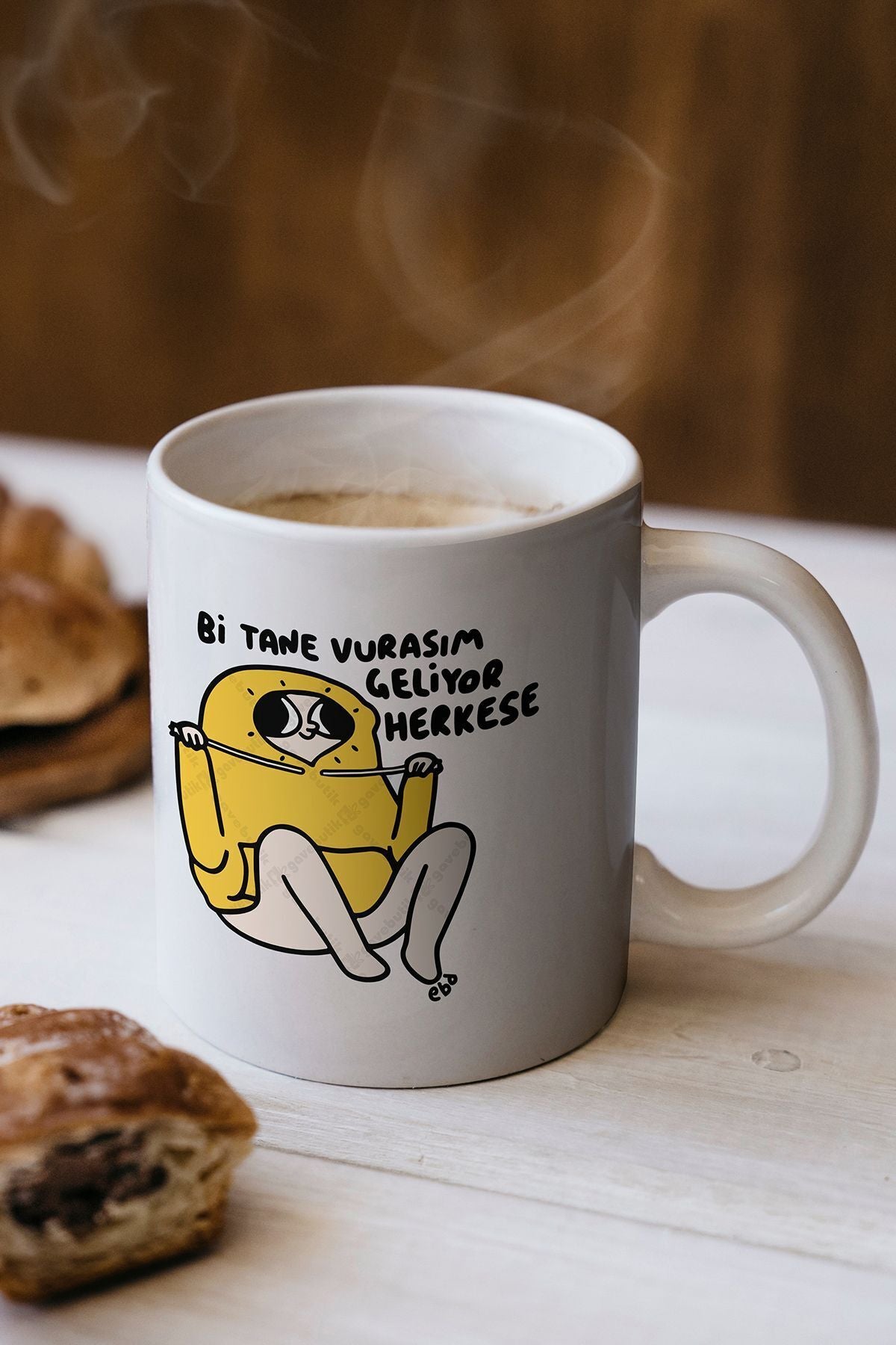 "bi Tane Vurasım Geliyor Herkese" Baskılı Kupa Bardak - Sevgililer Günü Hediye