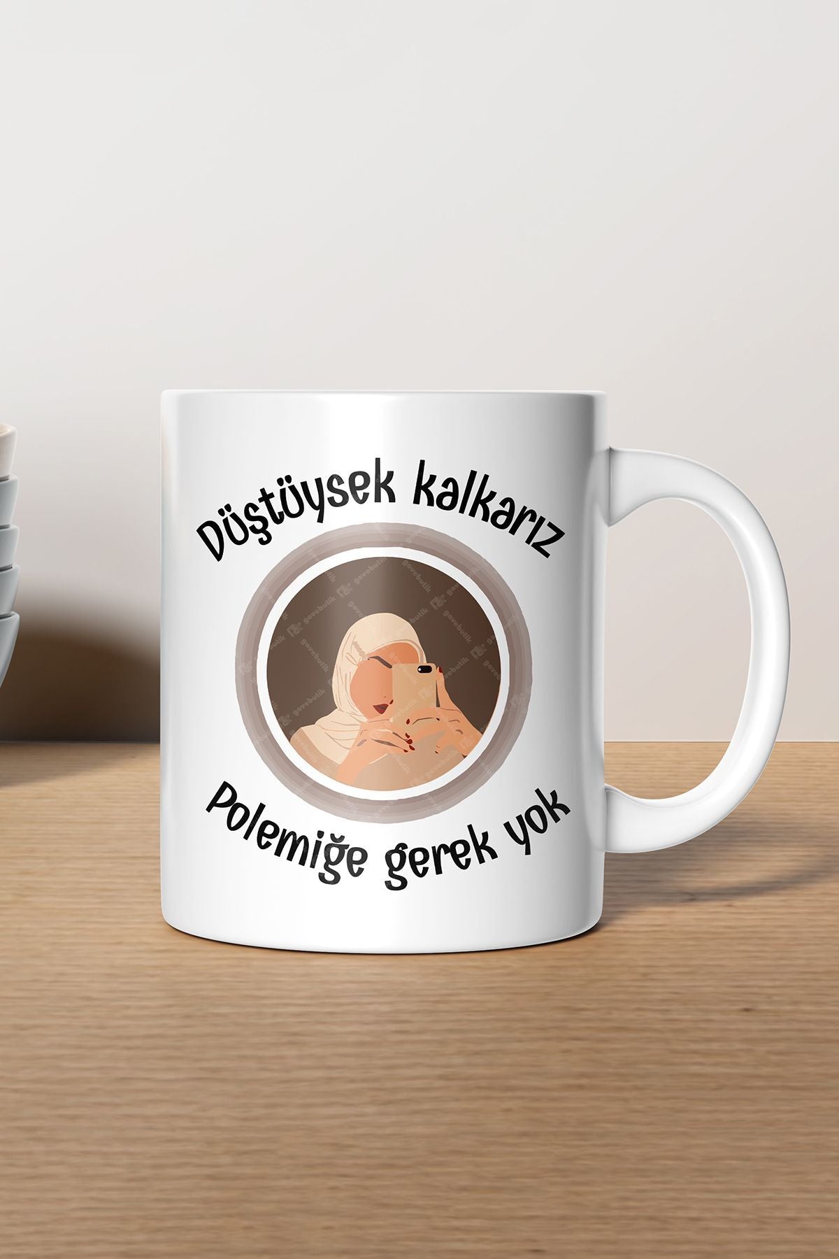 "düştüysek Kalkarız Polemiğe Gerek Yok" Baskılı Kupa Bardak - Sevgililer Günü Hediye