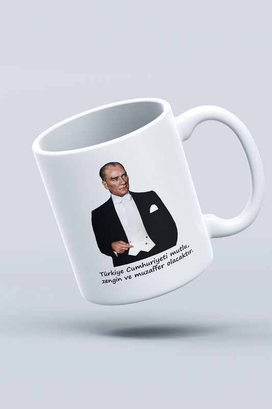 "Atatürk" Baskılı Hediyelik Kupa Bardak F