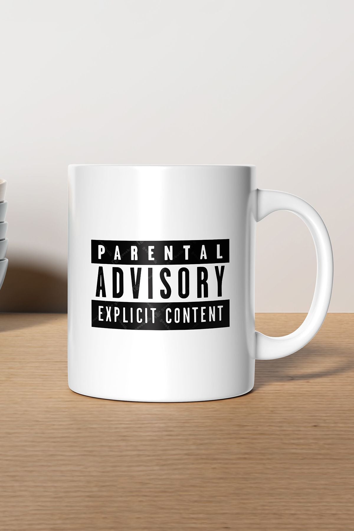 "Parental Advisory Explicit Content" Baskılı Hediyelik Kupa Bardak