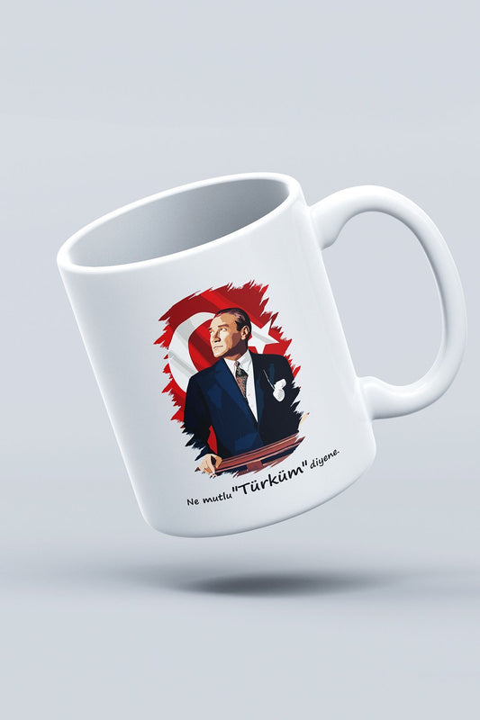 "Atatürk" Baskılı Hediyelik Kupa Bardak G