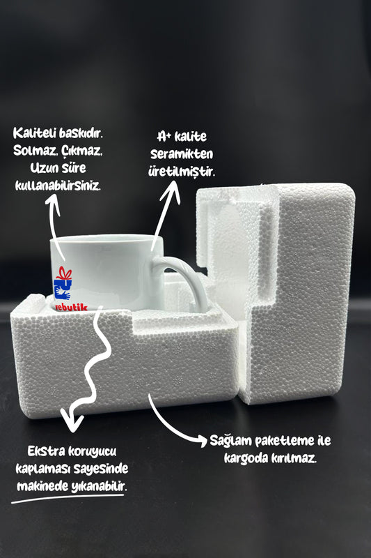 "adam Olan Kendini Yukarda Tutar" Baskılı Kupa Bardak - Sevgililer Günü Hediye