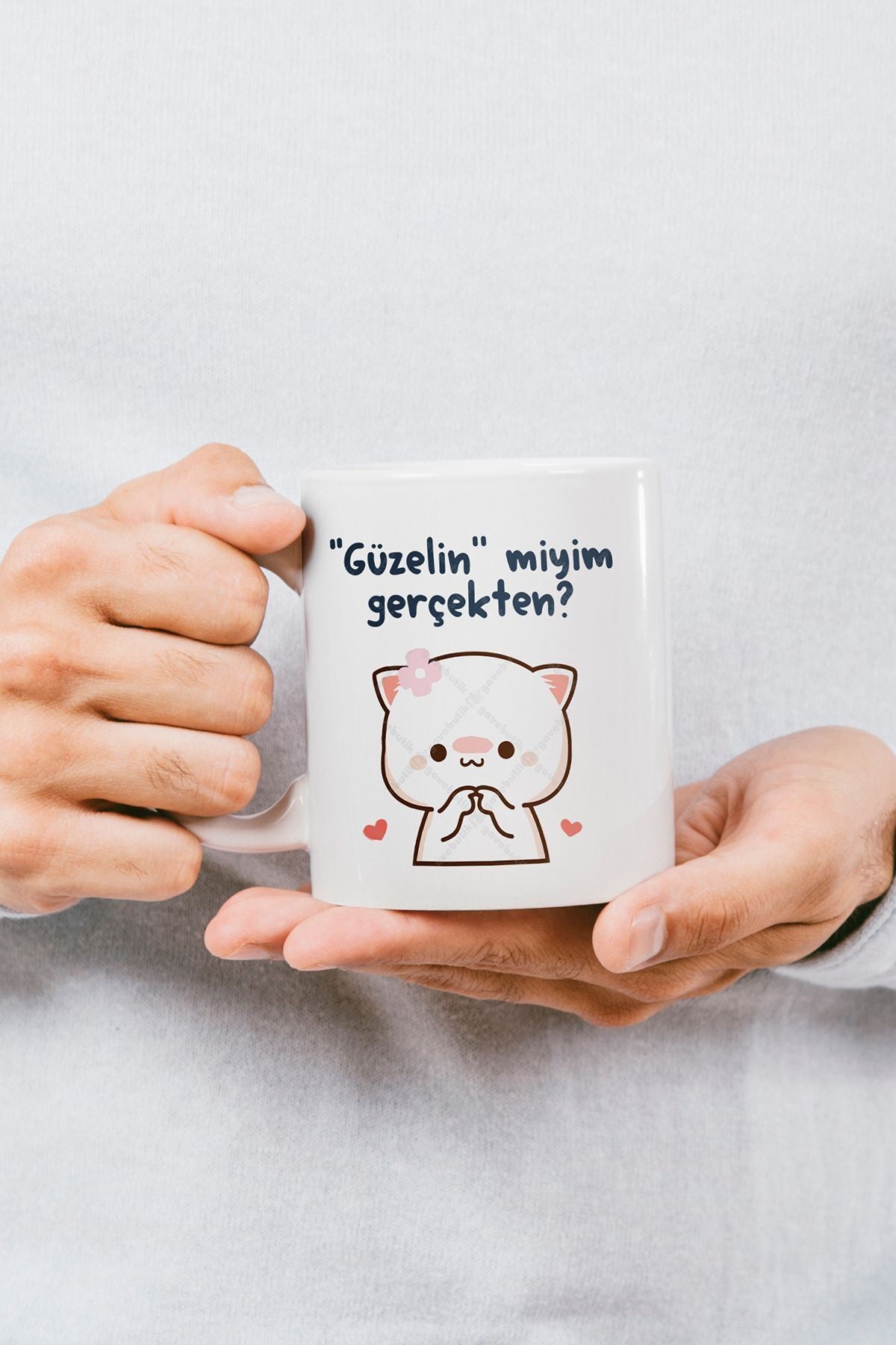 "güzelin Miyim Gerçekten" Baskılı Kupa Bardak - Sevgililer Günü Hediye