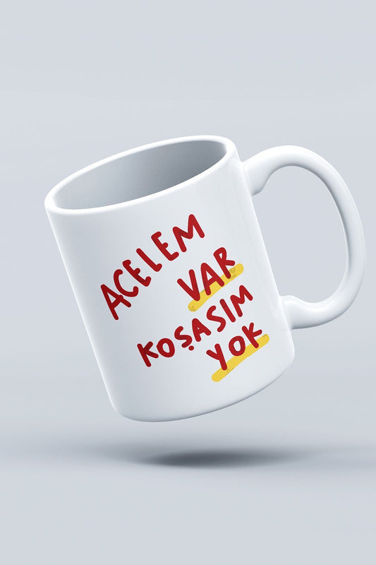 "acelem Var Koşasım Yok" Baskılı Kupa Bardak - Sevgililer Günü Hediye