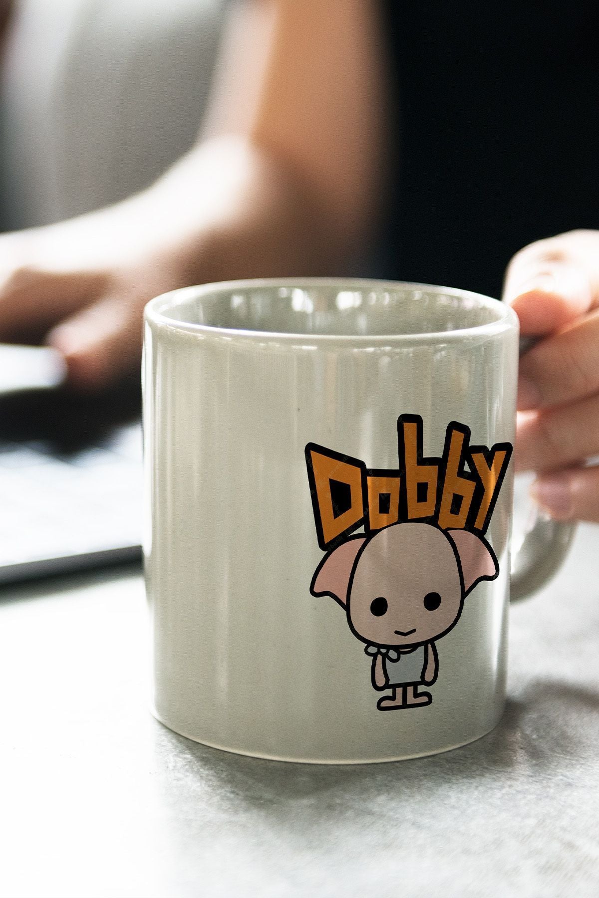 Öğretmenler Günü Hediyesi Dobby Baskılı Kupa Bardak - Harry Potter