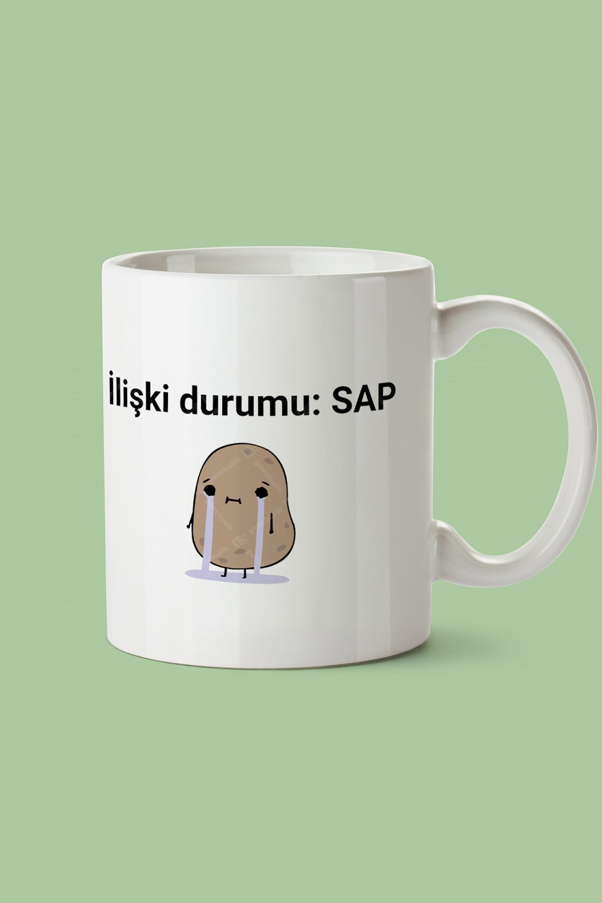 İlişki Durumum Sap Çizgi Karakter Baskılı Hediyelik Kupa Bardak