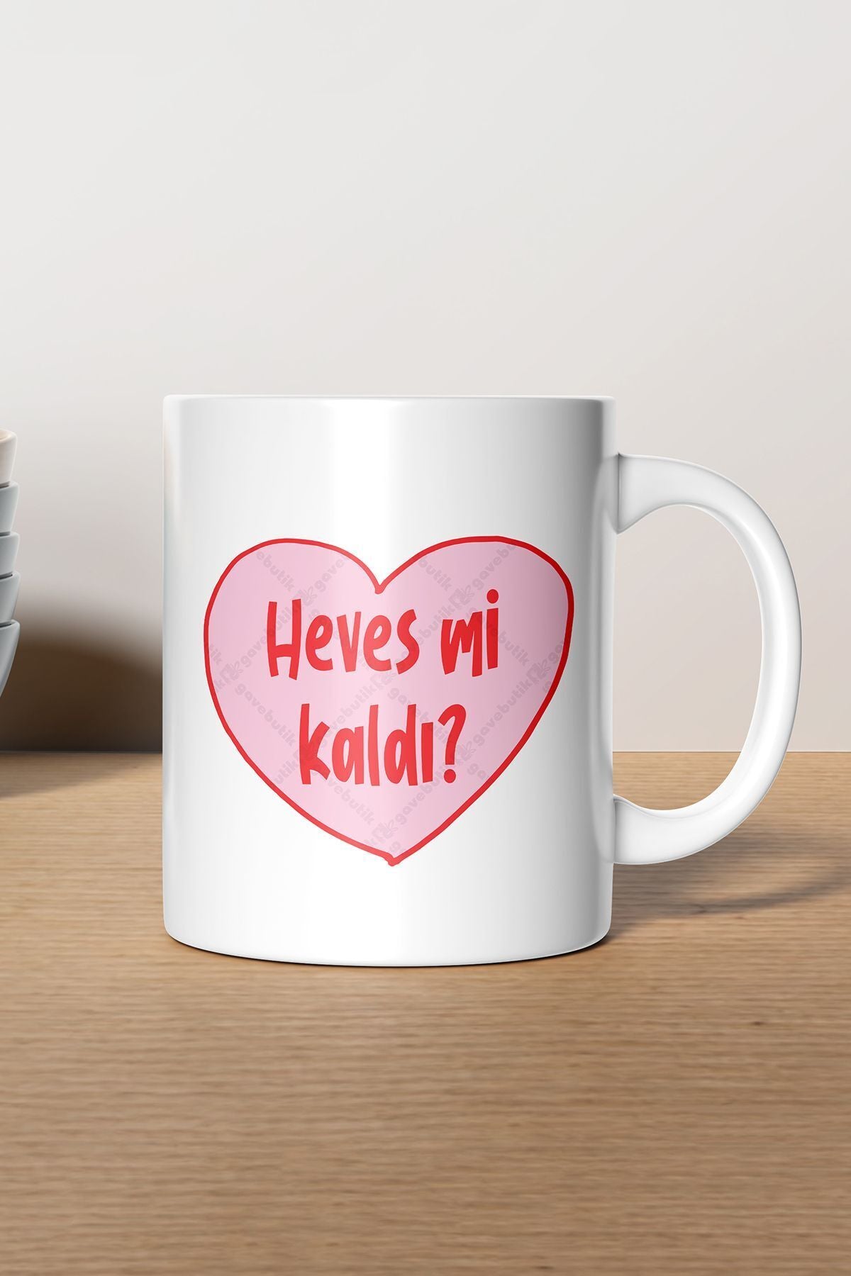 "heves Mi Kaldı" Baskılı Kupa Bardak - Sevgililer Günü Hediye