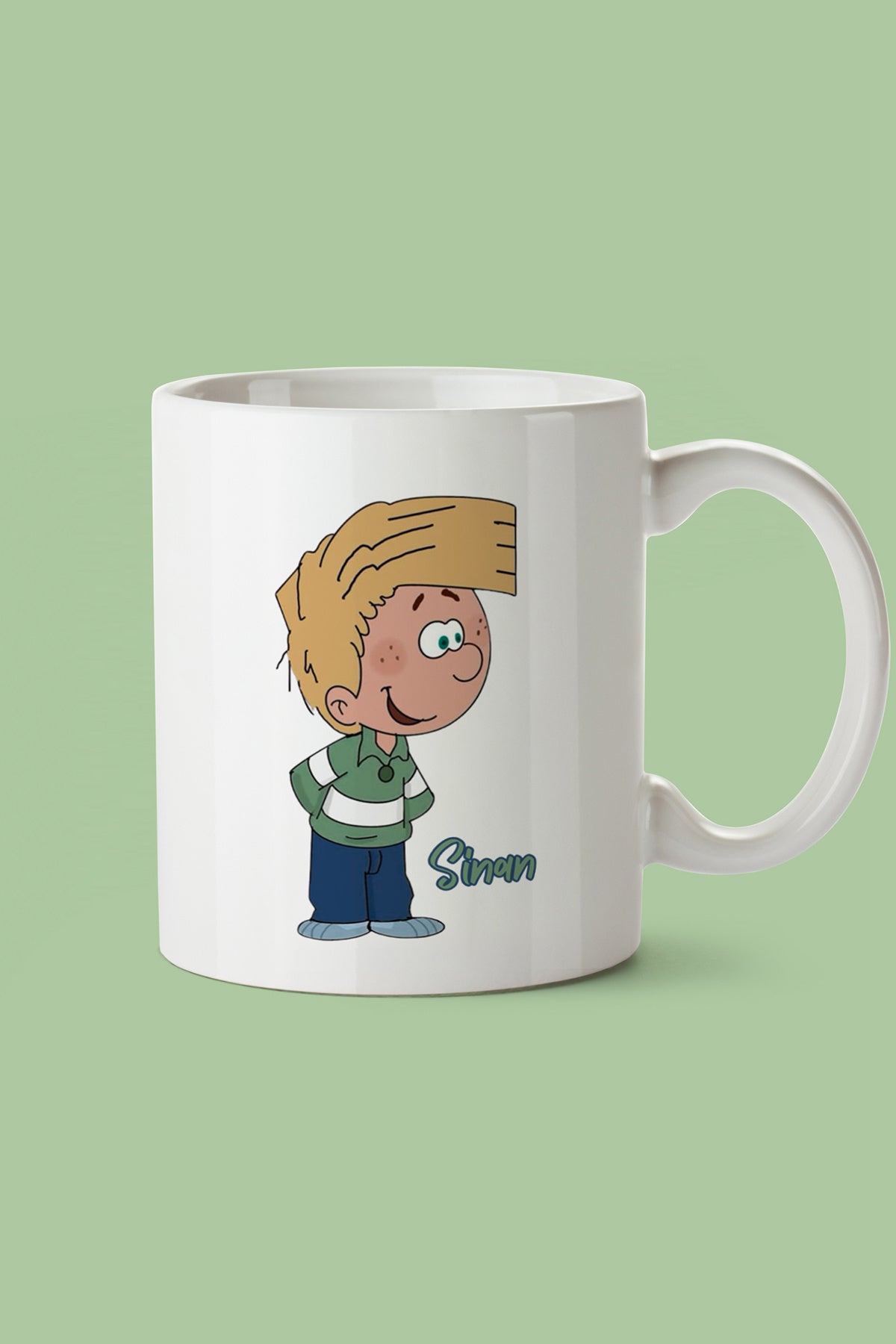 Kişiye Özel 2'li Cedric & Chen Baskılı Hediyelik Seramik Kupa Bardak Makinede Yıkanabilir