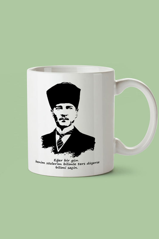 "Atatürk" Baskılı Hediyelik Kupa Bardak A