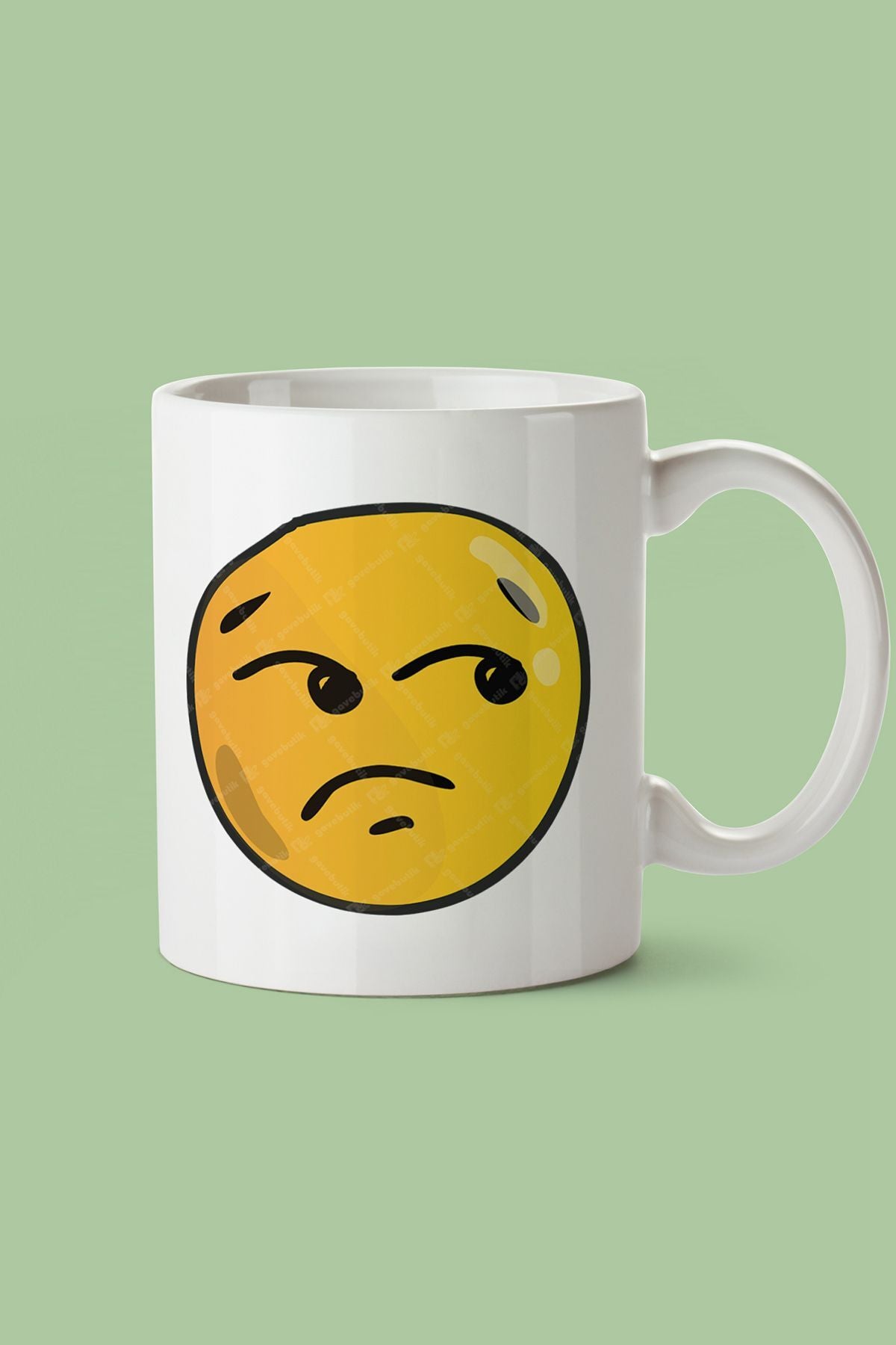 "Reckless Face" Emoji Baskılı Hediyelik Kupa Bardak