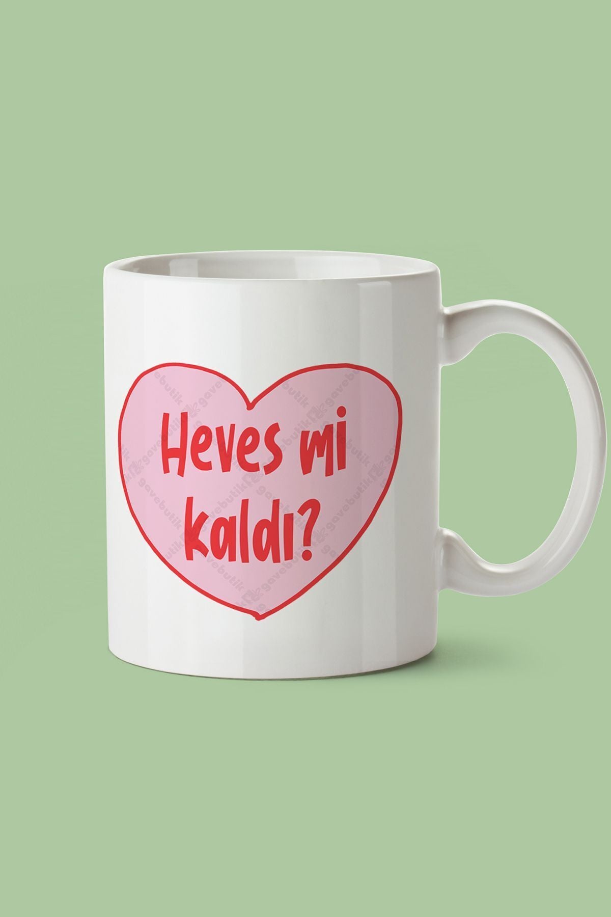 "heves Mi Kaldı" Baskılı Kupa Bardak - Sevgililer Günü Hediye