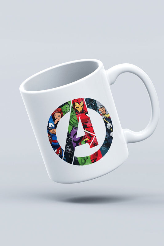 "avengers Logosu Ve Kahramanları" Baskılı Kupa Bardak - Sevgililer Günü Hediye