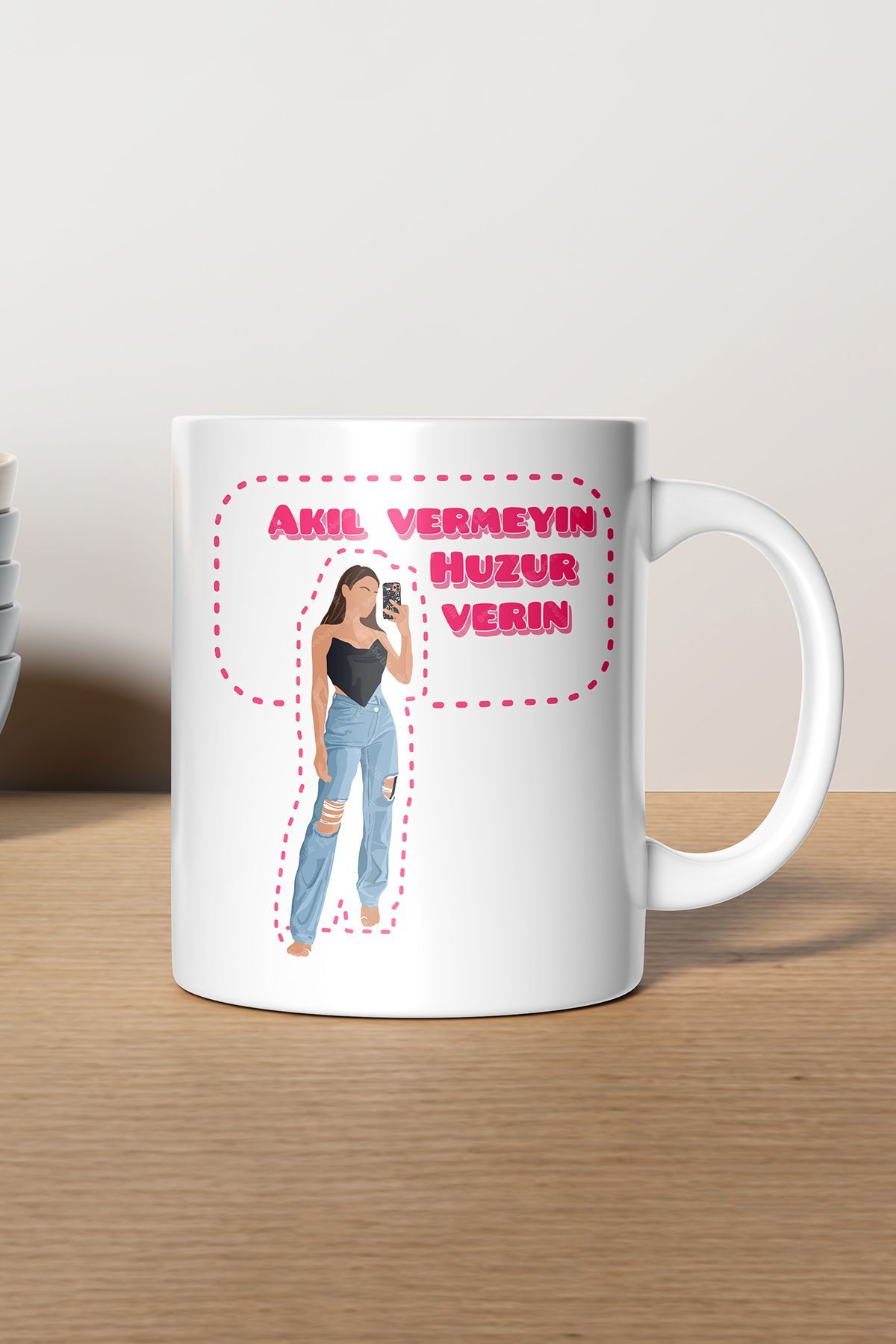"akıl Vermeyin Huzur Verin" Baskılı Kupa Bardak - Sevgililer Günü Hediye