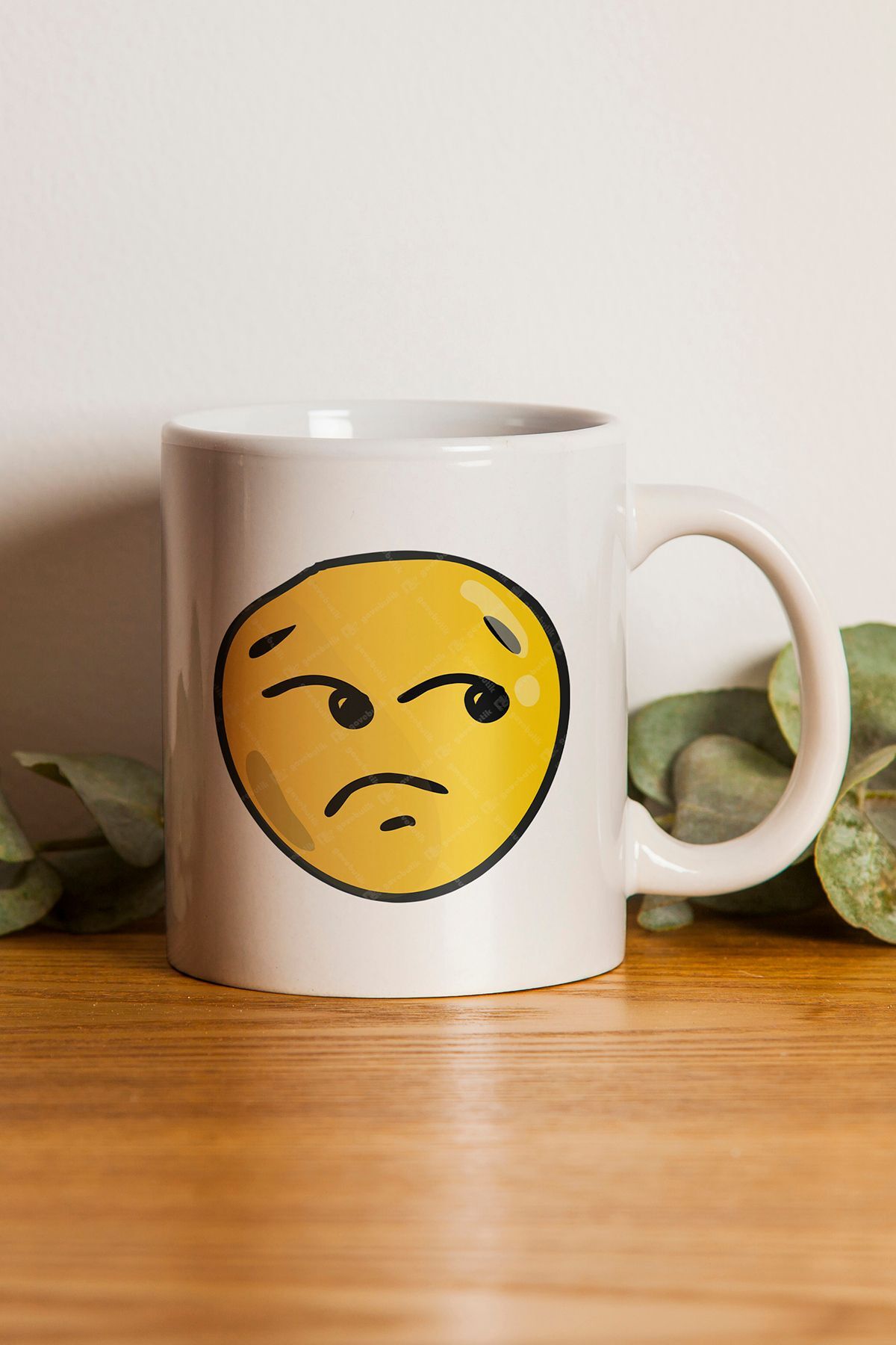 "Reckless Face" Emoji Baskılı Hediyelik Kupa Bardak