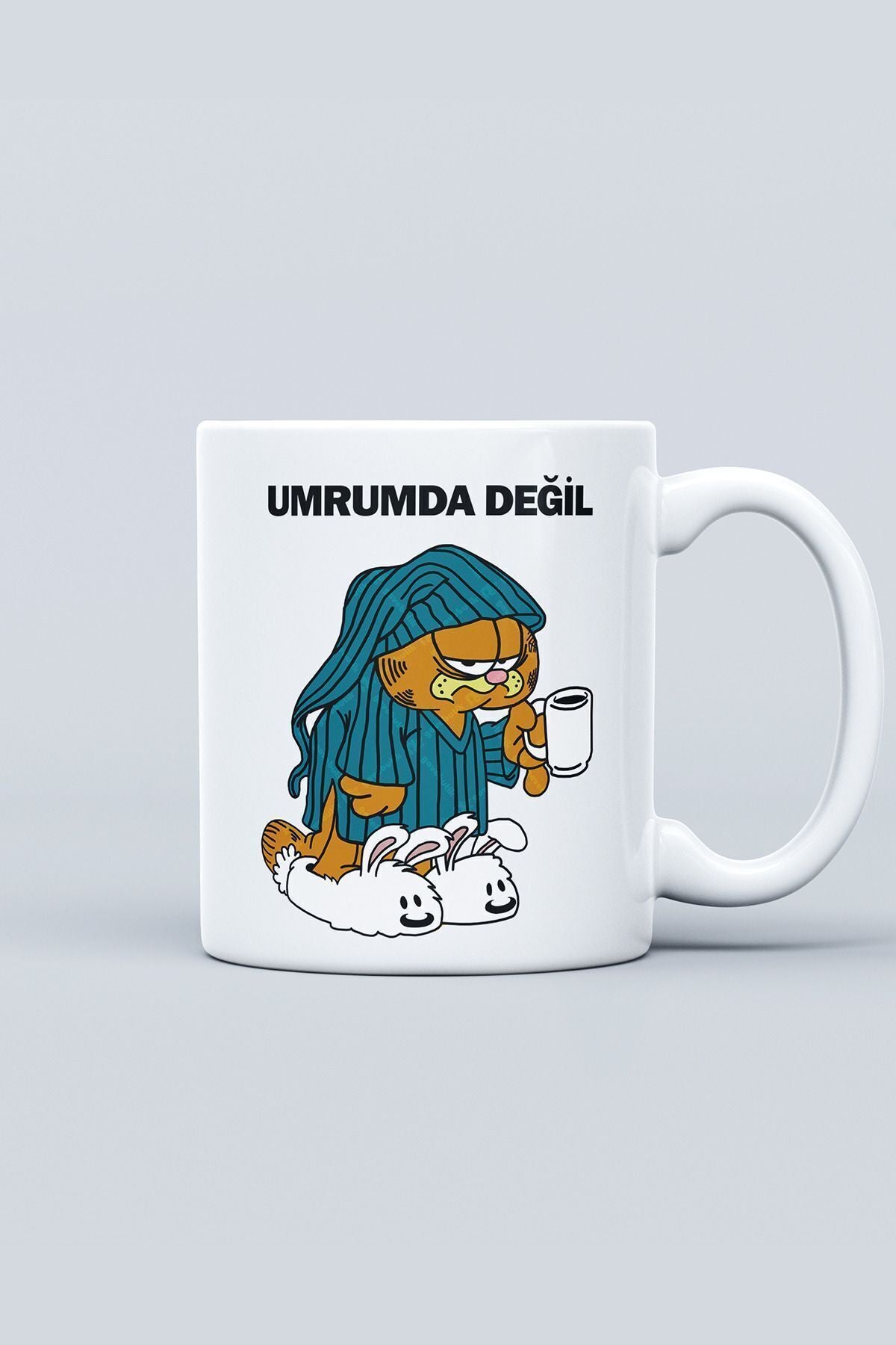 Öğretmenler Günü Hediyesi Umrumda Değil Garfield Baskılı Kupa Bardak