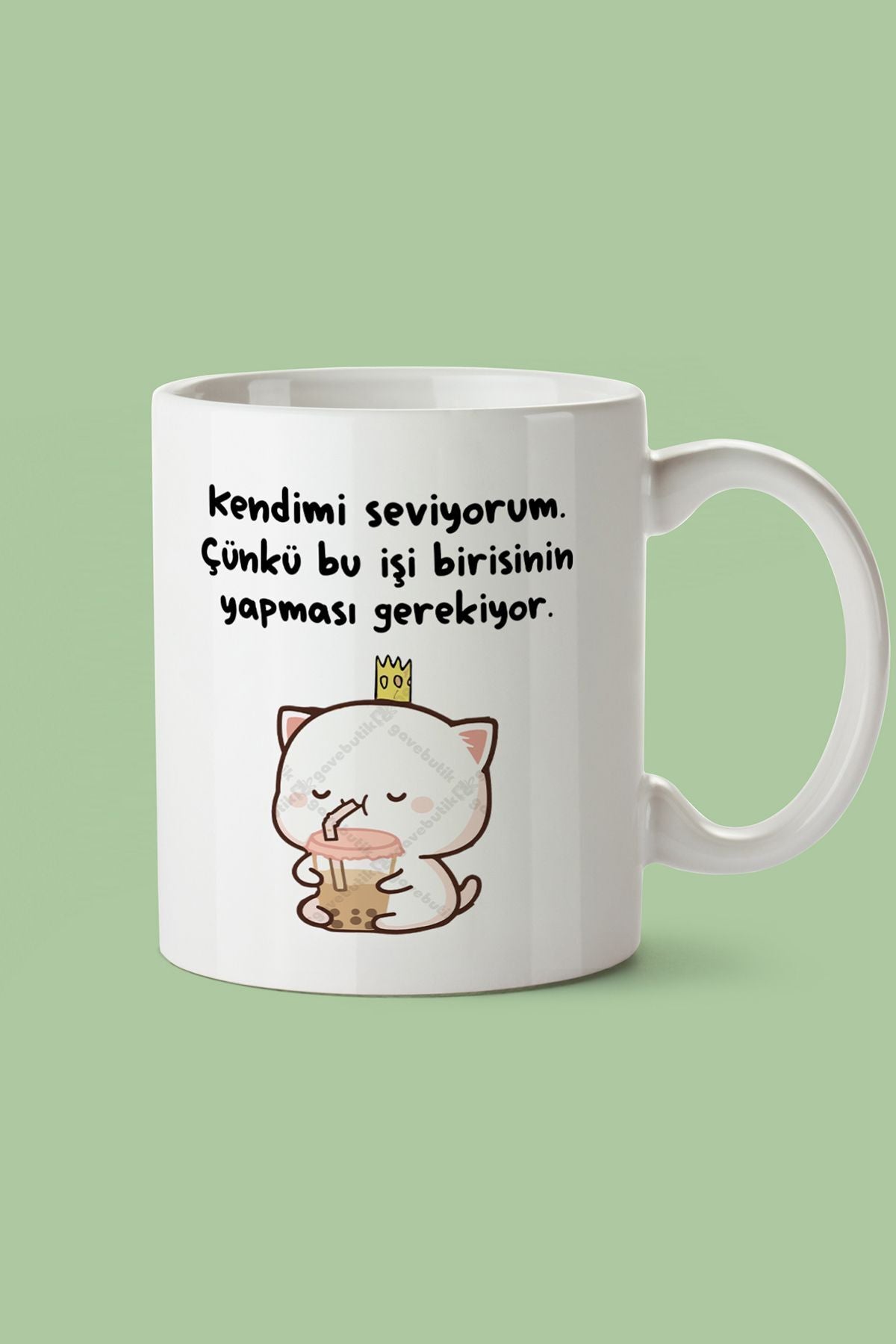 "kendimi Seviyorum" Baskılı Kupa Bardak - Sevgililer Günü Hediye