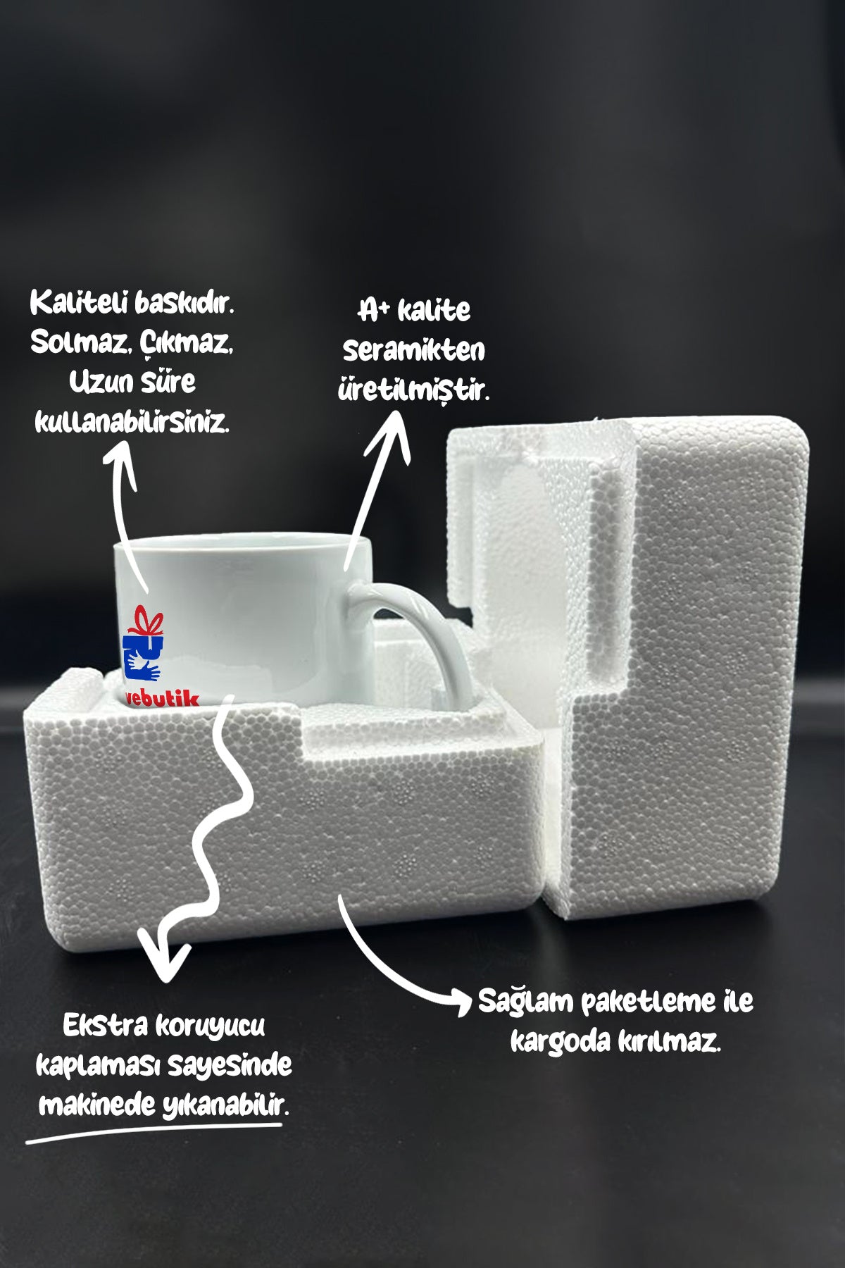 Kedili ''Fikrini Kendine Sakla'' Hediyelik Seramik Kupa Bardak Makinede Yıkanabilir