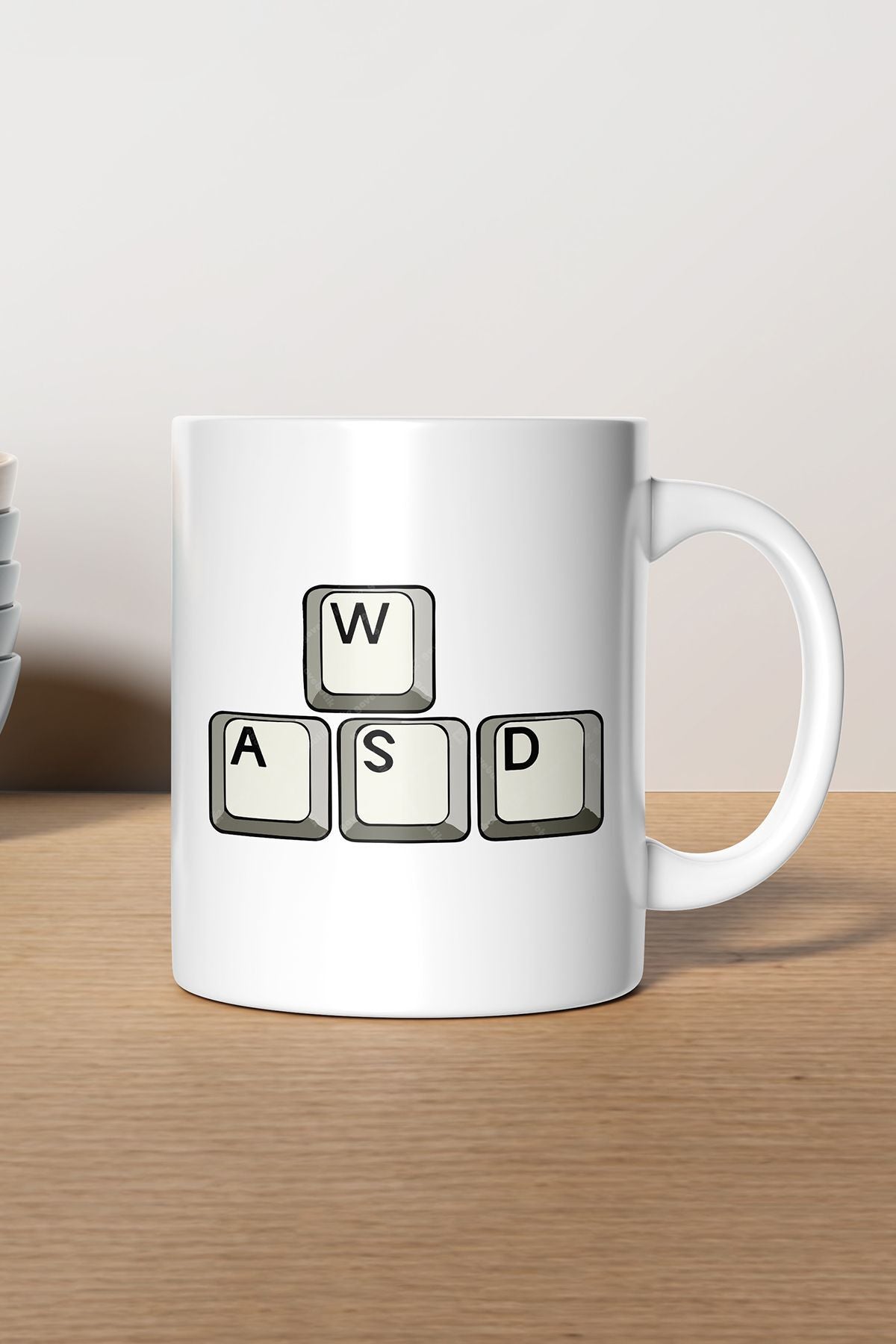 "W A S D" Baskılı Hediyelik Kupa Bardak