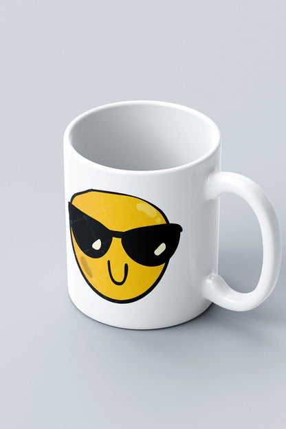"Cool Face" Emoji Baskılı Hediyelik Kupa Bardak