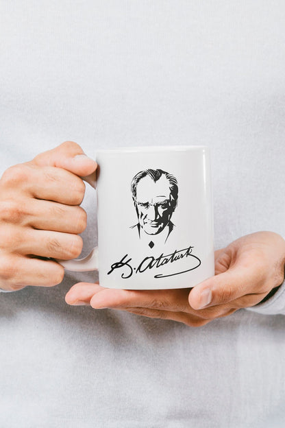 "Atatürk" Baskılı Hediyelik Kupa Bardak B