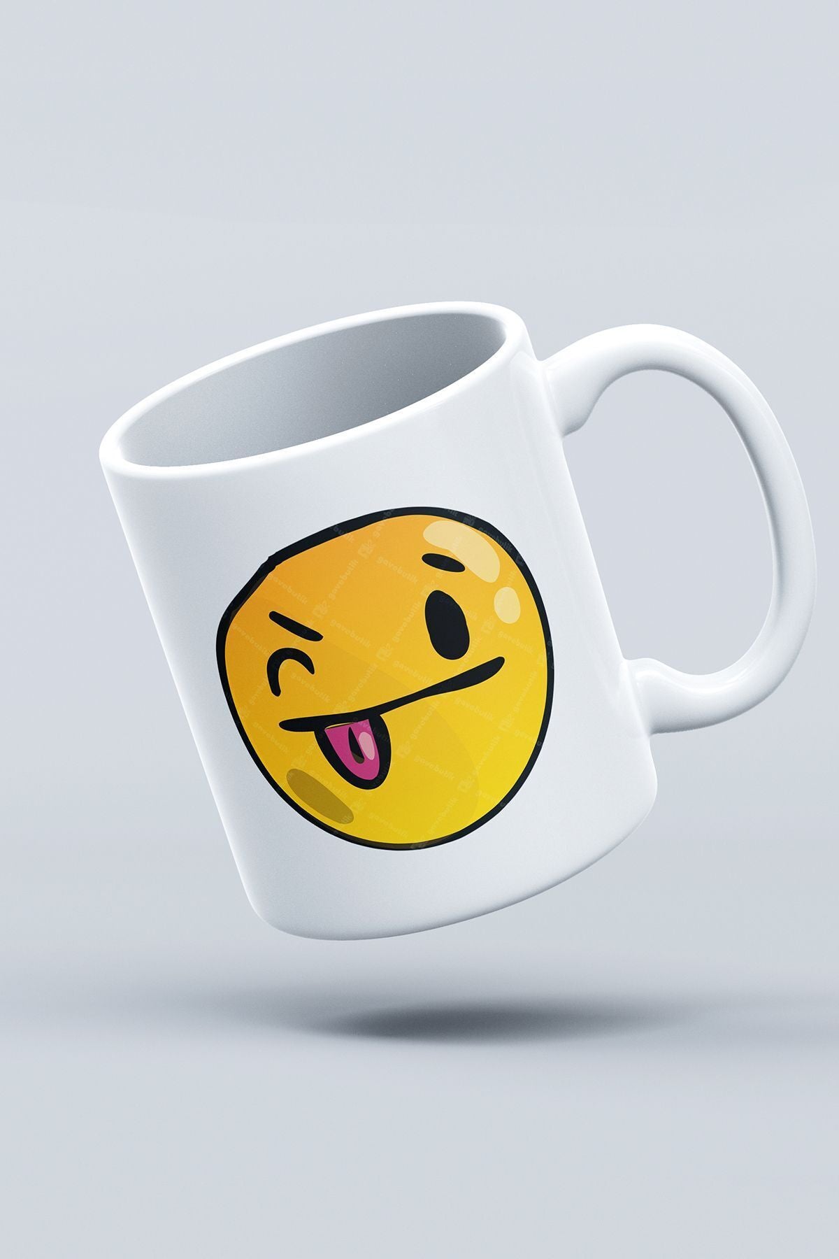 "Silly Face" Emoji Baskılı Hediyelik Kupa Bardak