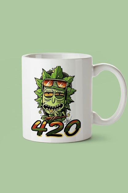 "Rick 420" Çizgi Karakter Baskılı Hediyelik Kupa Bardak