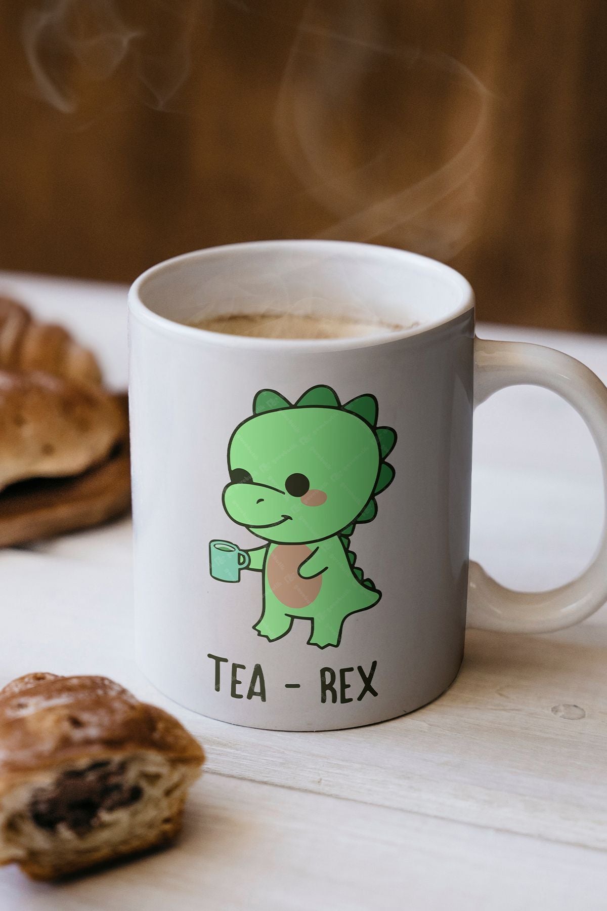 "tea-rex" Baskılı Sevimli Kupa Bardak - Sevgililer Günü Hediye