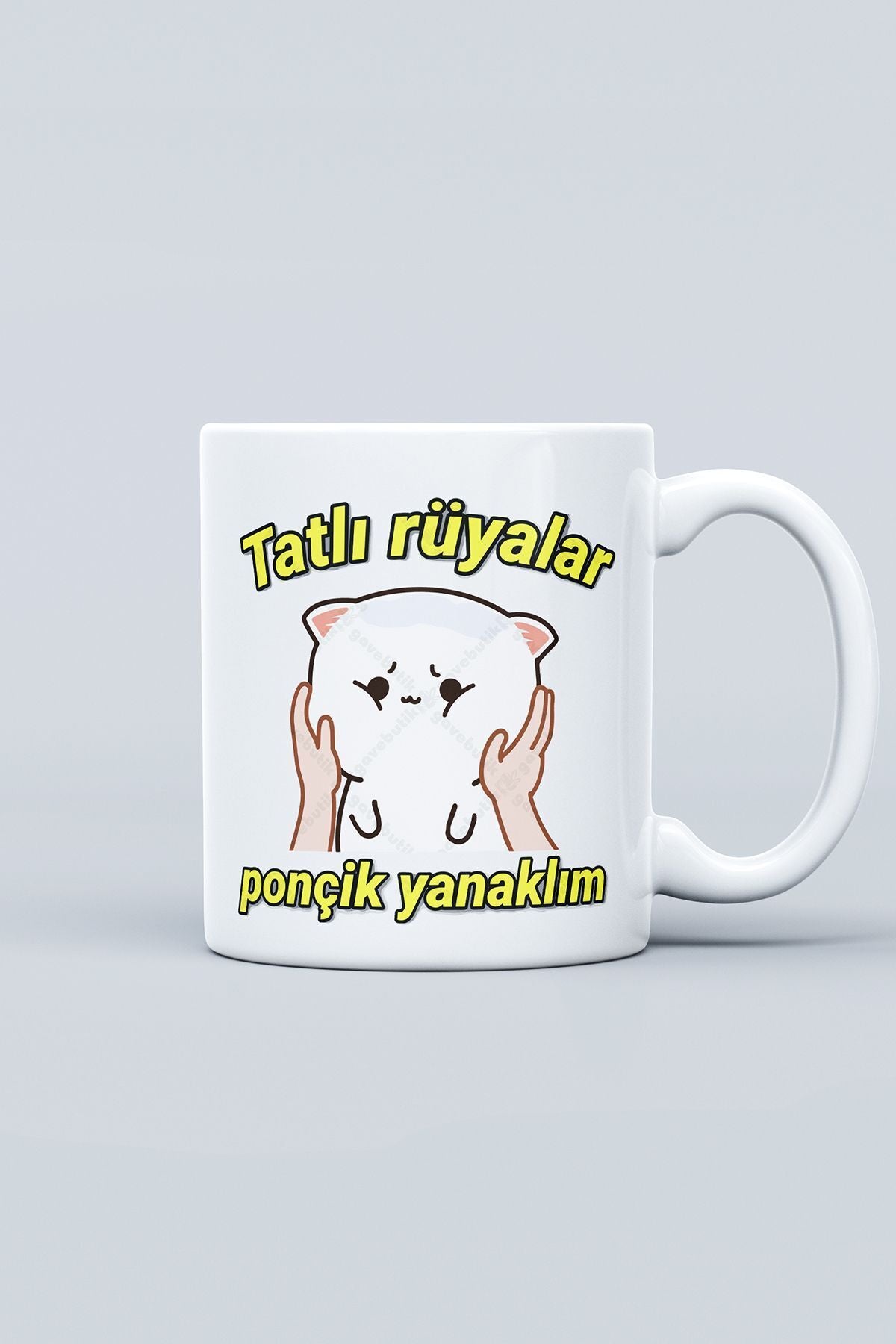 "Tatlı Rüyalar Ponçik Yanaklım" Çizgi Karakter Baskılı Hediyelik Kupa Bardak