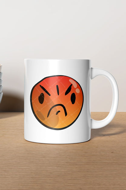 Ultra Angry Face Emoji Baskılı Hediyelik Kupa Bardak