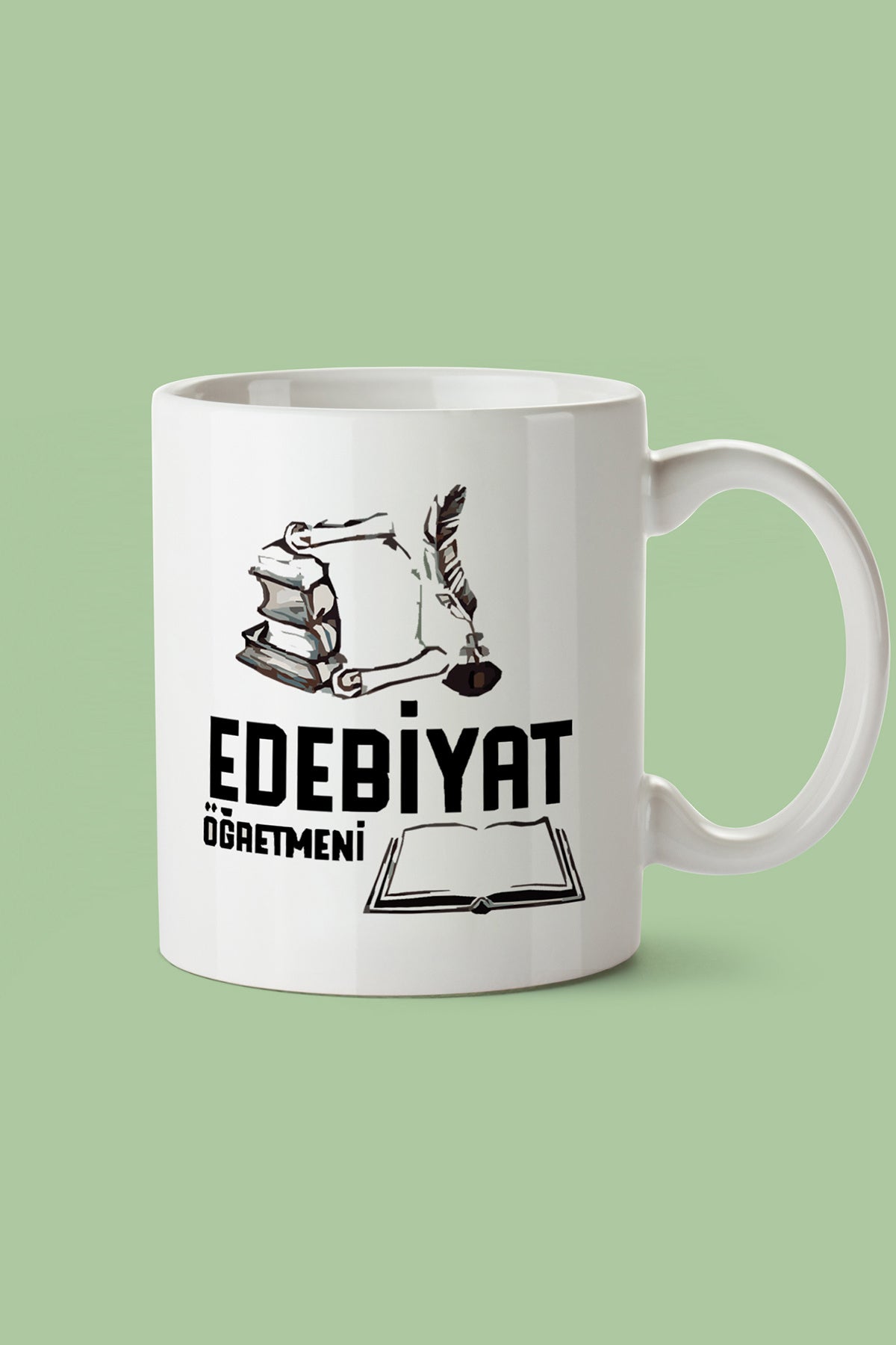 "edebiyat Öğretmeni" Baskılı Öğretmenler Gününe Özel Hediyelik Kupa Bardak