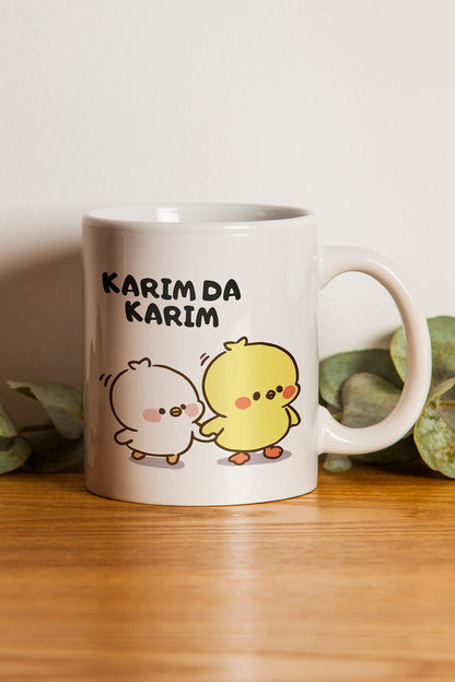 "Sevgililer Günü 2'li Karımda Karım ve Kocamda Kocam" Baskılı Hediyelik Kupa Bardak