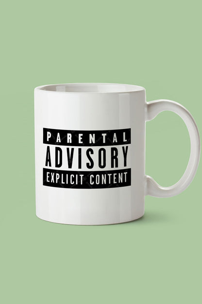 "Parental Advisory Explicit Content" Baskılı Hediyelik Kupa Bardak