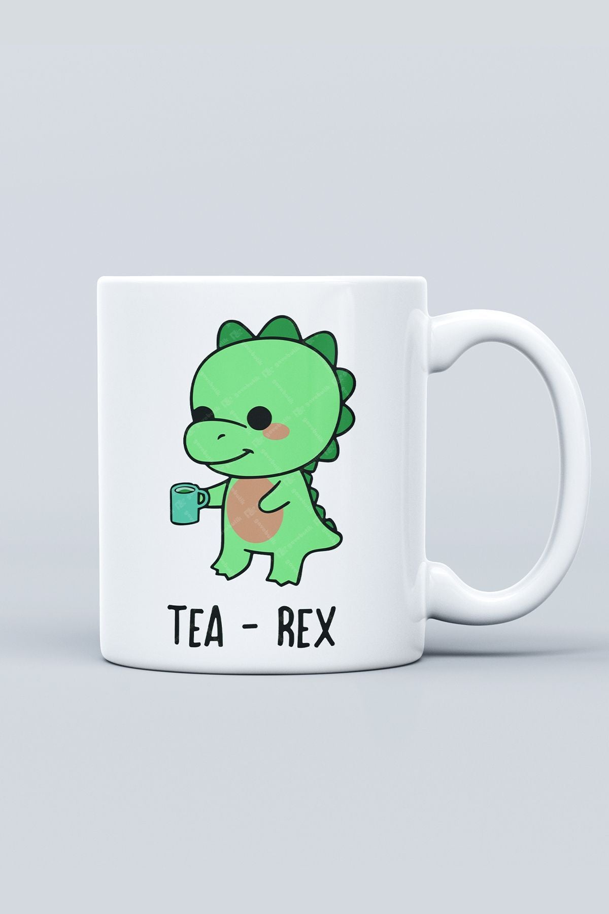 "tea-rex" Baskılı Sevimli Kupa Bardak - Sevgililer Günü Hediye