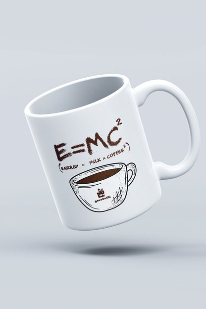 "e = Mc2 (ENERGY = MİLK X COFFEE2)" Baskılı Kupa Bardak - Sevgililer Günü Hediye