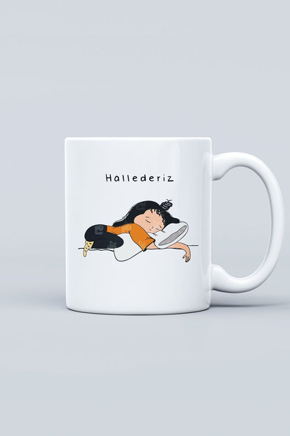 "hallederlz (UYUYOR)" Baskılı Kupa Bardak - Sevgililer Günü Hediye