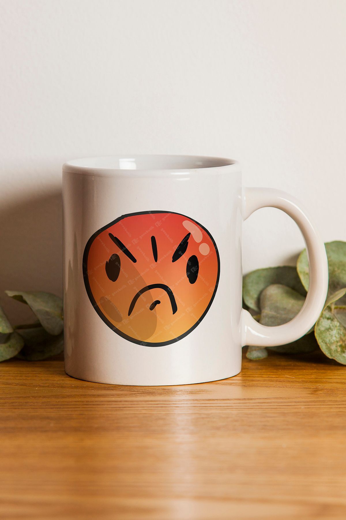 Ultra Angry Face Emoji Baskılı Hediyelik Kupa Bardak
