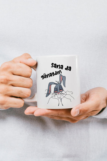 "sana Da Günaydın" Baskılı Kupa Bardak - Sevgililer Günü Hediye