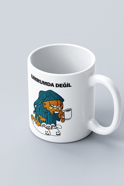 Öğretmenler Günü Hediyesi Umrumda Değil Garfield Baskılı Kupa Bardak