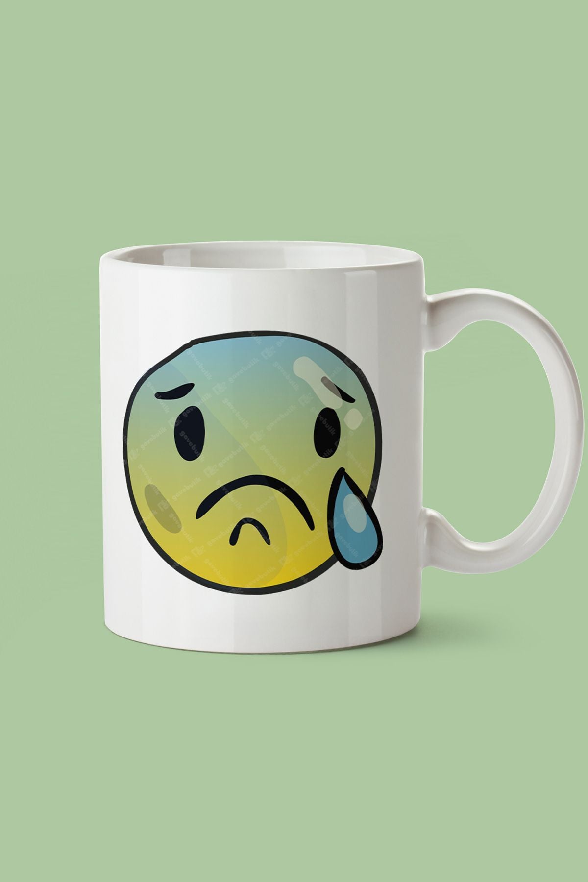 "Crying Face" Emoji Baskılı Hediyelik Kupa Bardak
