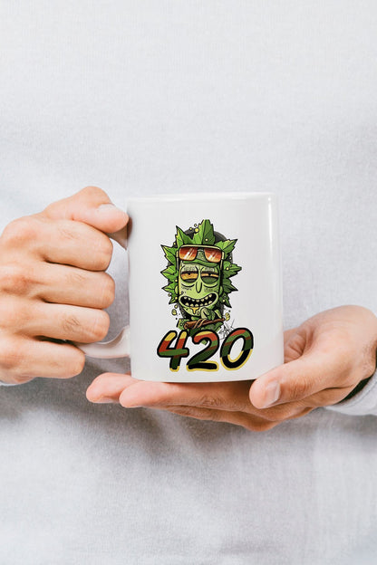 "Rick 420" Çizgi Karakter Baskılı Hediyelik Kupa Bardak