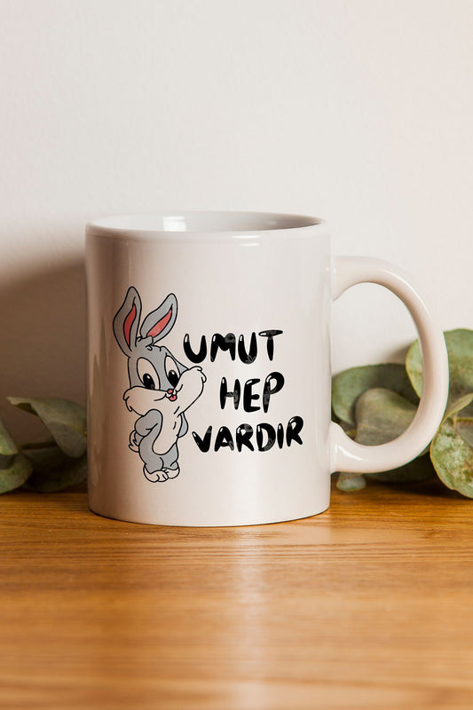 "umut Hep Vardır" Baskılı Kupa Bardak - Sevgililer Günü Hediye