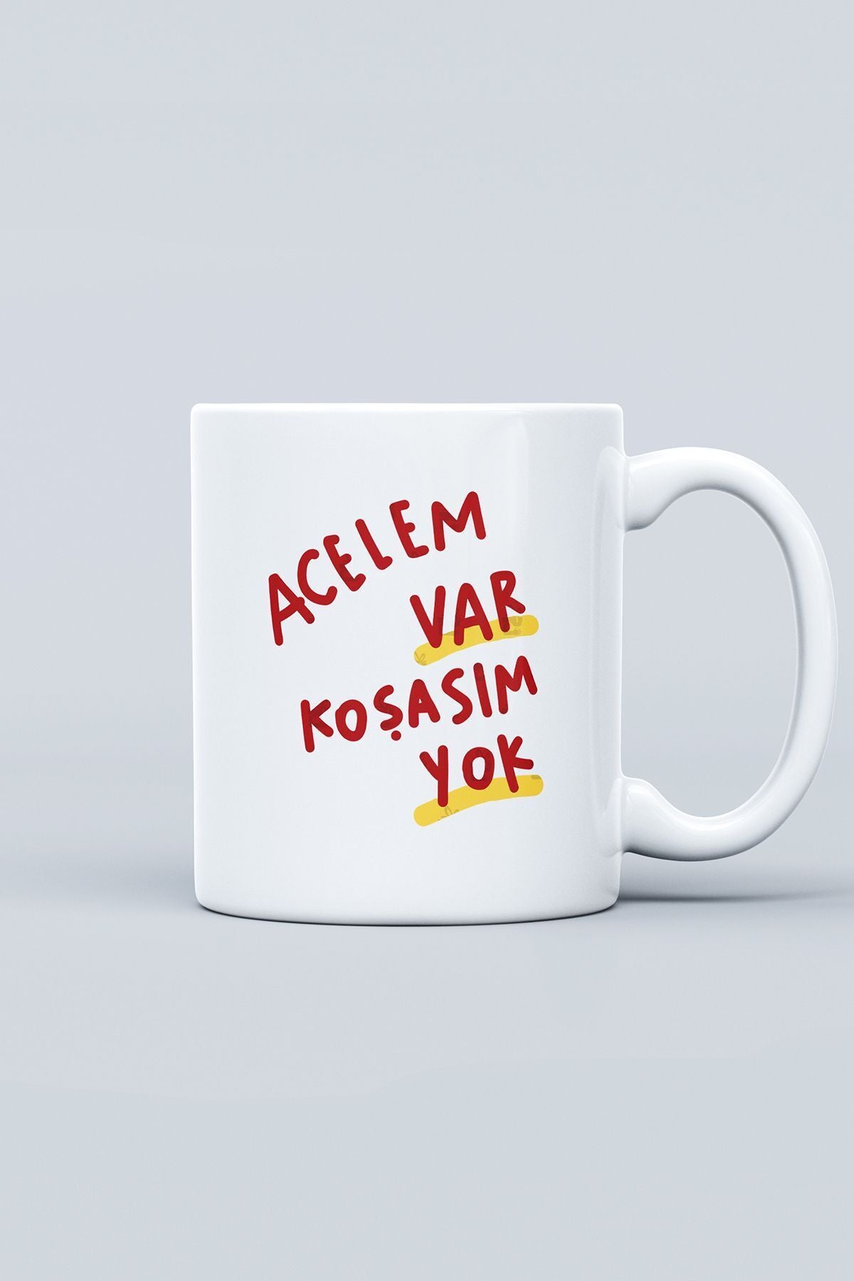 "acelem Var Koşasım Yok" Baskılı Kupa Bardak - Sevgililer Günü Hediye