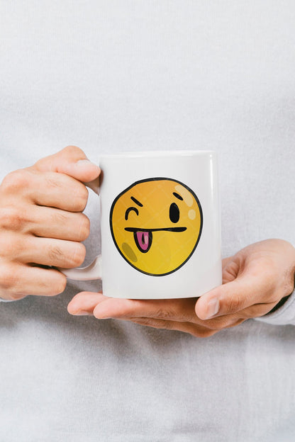 "Silly Face" Emoji Baskılı Hediyelik Kupa Bardak